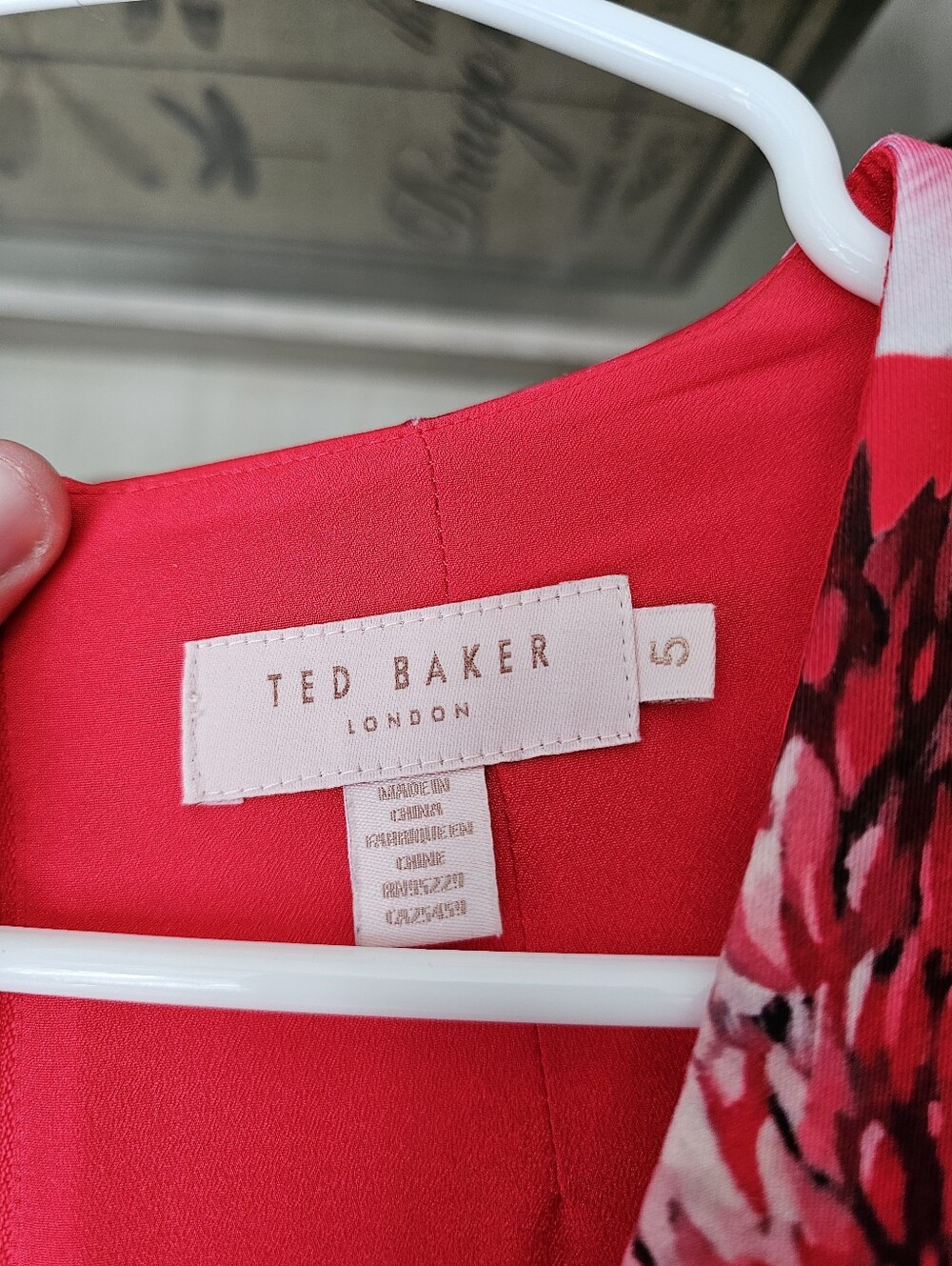 Ted Baker London Kinle Floral Skater Dress Berry Sundae Ted Size 5 = US 12 - Picture 8 of 14